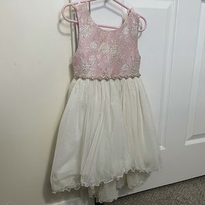 Girls, cream/rose gold formal dress